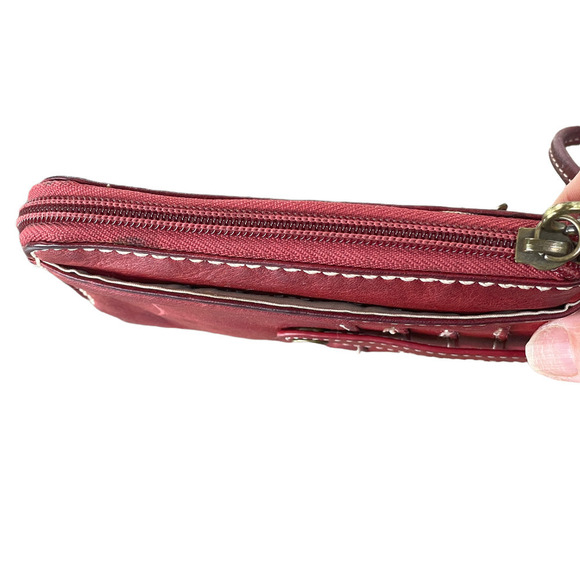 Giani Bernini Red Leather Wristlet Wallet - Picture 6 of 16
